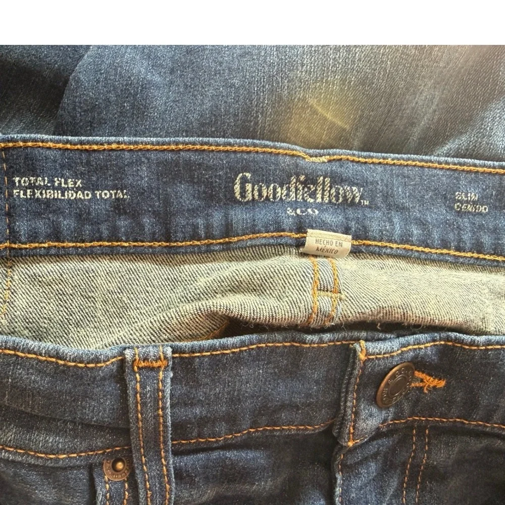 Goodfellow Co Total Flex‎ Mens Blue Distressed Slim Straight Jeans Size 32x30